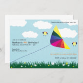 Drachen-Fliegen - Kindergeburtstageinladungen Einladung (Vorne/Hinten)