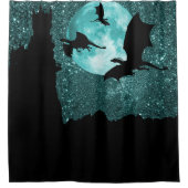 Drachen fliegen, Morgenbergschloss/Mond Duschvorhang (Vorderseite)