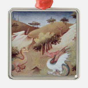 Drachen Frau-Fr 2810 f.55v und andere Tiere Silbernes Ornament