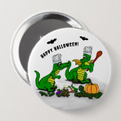Drachen - Frohe Halloween! Heute werde ich kochen Button (Vorne & Hinten)