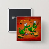 Drachen - Frohe Halloween! Heute werde ich kochen Button (Vorne & Hinten)