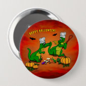 Drachen - Frohe Halloween! Heute werde ich kochen Button (Vorne & Hinten)