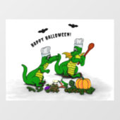 Drachen - Frohe Halloween! Heute werde ich kochen Fensteraufkleber (Blatt)