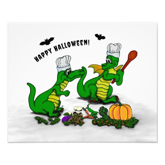 Drachen - Frohe Halloween! Heute werde ich kochen Fotodruck (Vorne)