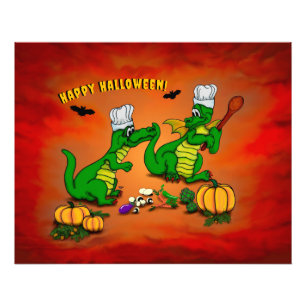 Drachen - Frohe Halloween! Heute werde ich kochen Fotodruck