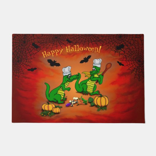 Drachen - Frohe Halloween! Heute werde ich kochen Fußmatte (Vorderseite)
