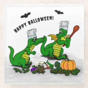 Drachen - Frohe Halloween! Heute werde ich kochen Glasuntersetzer