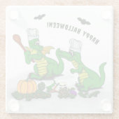 Drachen - Frohe Halloween! Heute werde ich kochen Glasuntersetzer (Rückseite)