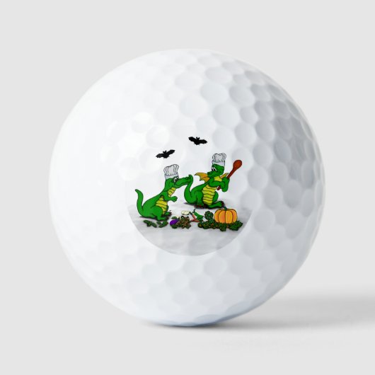 Drachen - Frohe Halloween! Heute werde ich kochen Golfball (Vorderseite)