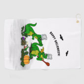 Drachen - Frohe Halloween! Heute werde ich kochen Golfhandtuch (Horizontal)