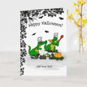 Drachen - Frohe Halloween! Heute werde ich kochen Karte (Gelbe Blume)
