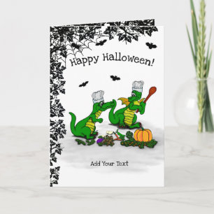 Drachen - Frohe Halloween! Heute werde ich kochen Karte
