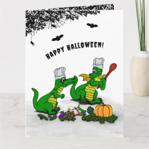 Drachen - Frohe Halloween! Heute werde ich kochen Karte