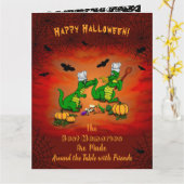 Drachen - Frohe Halloween! Heute werde ich kochen Karte (Gelbe Blume)