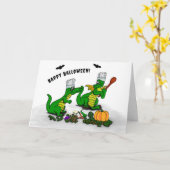 Drachen - Frohe Halloween! Heute werde ich kochen Karte (Gelbe Blume)