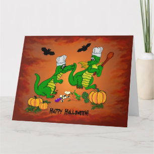 Drachen - Frohe Halloween! Heute werde ich kochen Karte