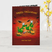 Drachen - Frohe Halloween! Heute werde ich kochen Karte (Gelbe Blume)