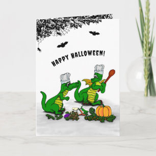 Drachen - Frohe Halloween! Heute werde ich kochen Karte