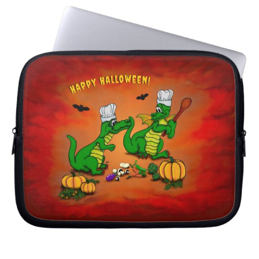 Drachen - Frohe Halloween! Heute werde ich kochen Laptopschutzhülle (Vorderseite)