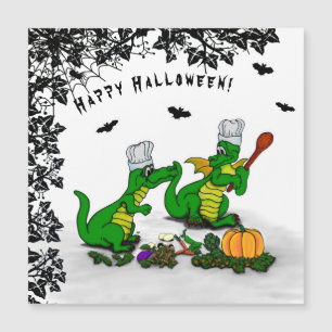 Drachen - Frohe Halloween! Heute werde ich kochen Magnetkarte