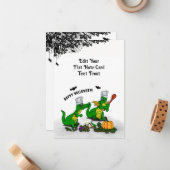 Drachen - Frohe Halloween! Heute werde ich kochen Mitteilungskarte (Vorderseite/Rückseite Beispiel)