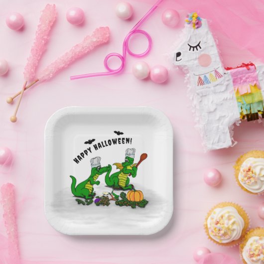 Drachen - Frohe Halloween! Heute werde ich kochen Pappteller (Party)