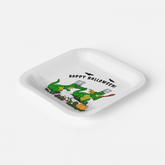 Drachen - Frohe Halloween! Heute werde ich kochen Pappteller (Gewinkelt)