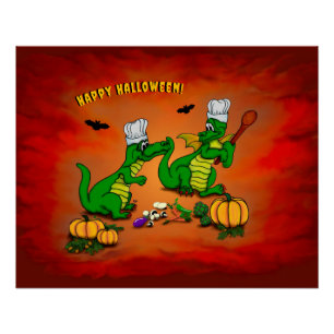 Drachen - Frohe Halloween! Heute werde ich kochen Poster
