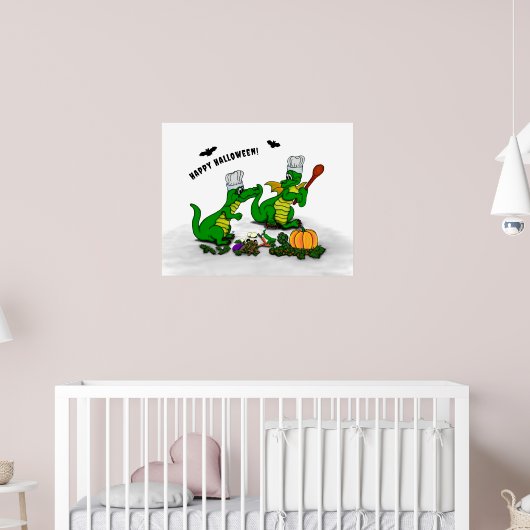 Drachen - Frohe Halloween! Heute werde ich kochen Poster (Kinderzimmer 2)