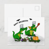 Drachen - Frohe Halloween! Heute werde ich kochen Postkarte (Vorne/Hinten)