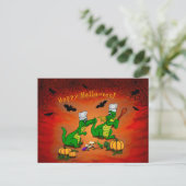 Drachen - Frohe Halloween! Heute werde ich kochen Postkarte (Stehend Vorderseite)