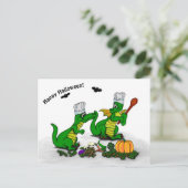 Drachen - Frohe Halloween! Heute werde ich kochen Postkarte (Stehend Vorderseite)