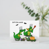 Drachen - Frohe Halloween! Heute werde ich kochen Postkarte (Stehend Vorderseite)