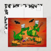 Drachen - Frohe Halloween! Heute werde ich kochen Postkarte (Vorne/Hinten)