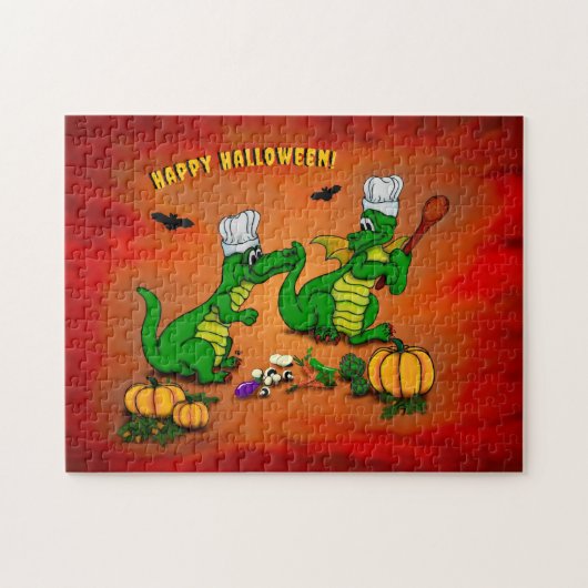 Drachen - Frohe Halloween! Heute werde ich kochen Puzzle (Horizontal)