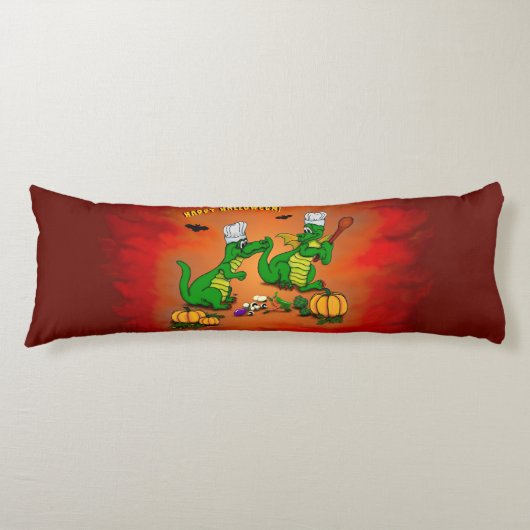 Drachen - Frohe Halloween! Heute werde ich kochen Seitenschläferkissen (Vorderseite)