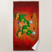 Drachen - Frohe Halloween! Heute werde ich kochen Strandtuch (Vorderseite)