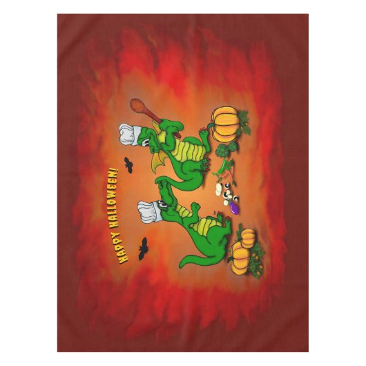 Drachen - Frohe Halloween! Heute werde ich kochen Tischdecke (Vorderseite)