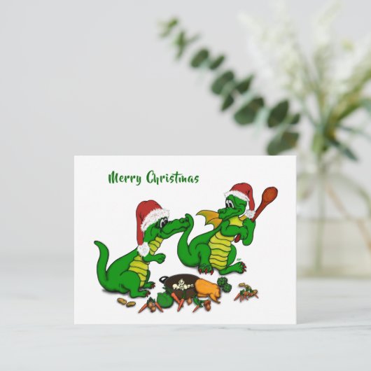 Drachen - Frohe Weihnachten ! - heute werde ich Ho (Stehend Vorderseite)