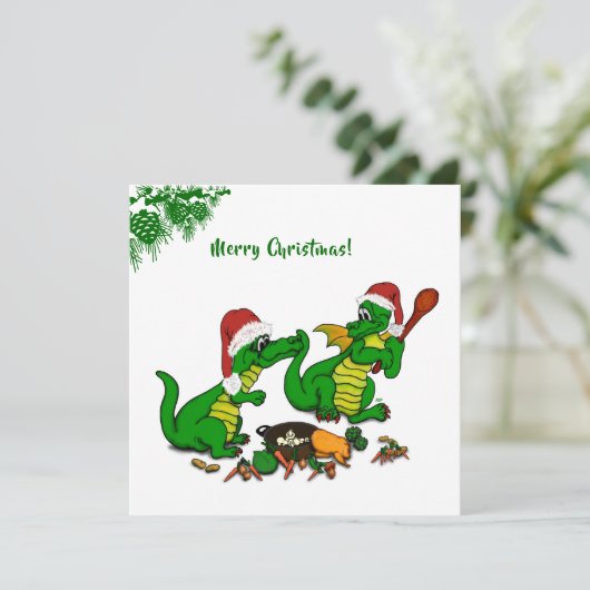 Drachen - Frohe Weihnachten ! - heute werde ich ko (Stehend Vorderseite)