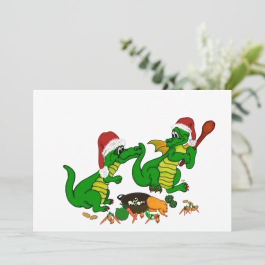 Drachen - Frohe Weihnachten ! - heute werde ich ko (Stehend Vorderseite)