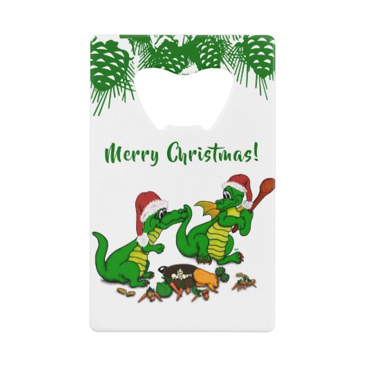 Drachen - Frohe Weihnachten ! - heute werde ich ko Geldbeutel Flaschenöffner (Vorderseite)