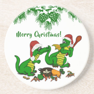 Drachen - Frohe Weihnachten ! - heute werde ich ko Getränkeuntersetzer