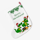 Drachen - Frohe Weihnachten ! - heute werde ich ko Großer Weihnachtsstrumpf (Rückseite (Hängend))