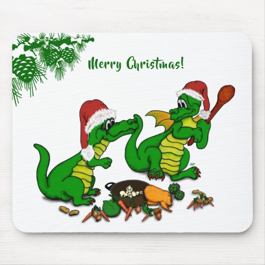 Drachen - Frohe Weihnachten ! - heute werde ich ko Mousepad (Vorne)