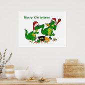 Drachen - Frohe Weihnachten ! - heute werde ich ko Poster (Küche)