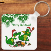 Drachen - Frohe Weihnachten ! - heute werde ich ko Schlüsselanhänger (Rückseite)