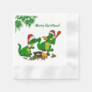 Drachen - Frohe Weihnachten ! - heute werde ich ko Serviette