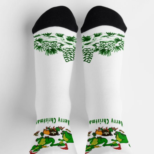 Drachen - Frohe Weihnachten ! - heute werde ich ko Socken (Oben)