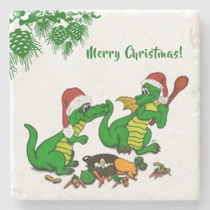 Drachen - Frohe Weihnachten ! - heute werde ich ko Steinuntersetzer